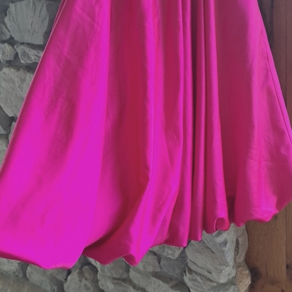 David's Bridal Sleeveless ROSE Fushia Pink Wedding Formal Bubble Full Dress. - Picture 4 of 6